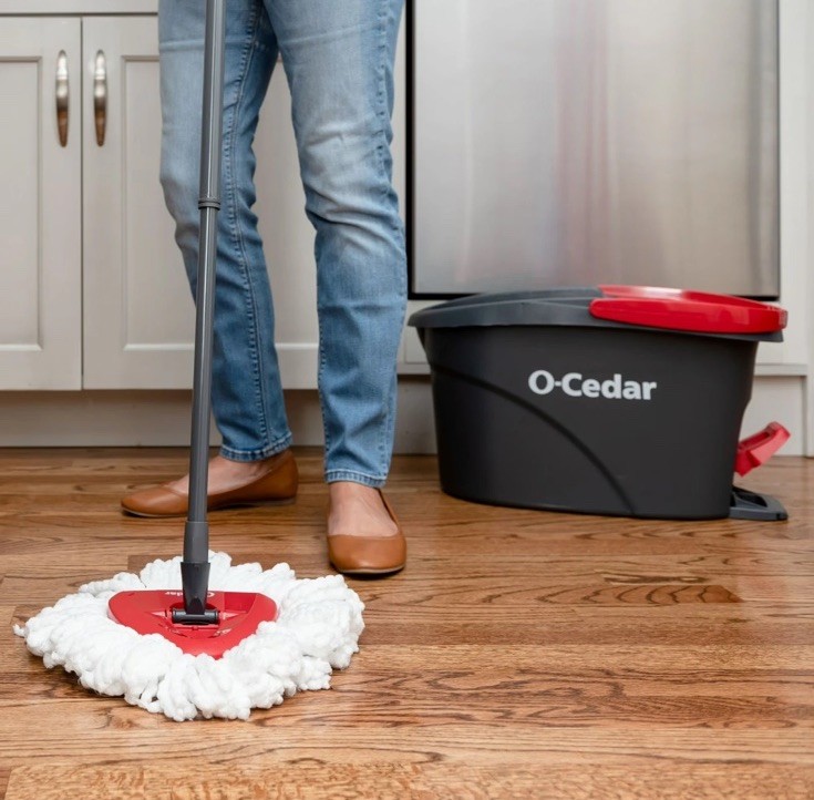 O-Cedar EasyWring Spin Mop & Bucket System Rewash Microfiber Metal Handle Set
