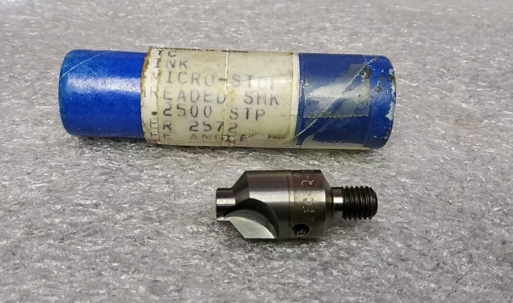 1/4" PILOT X 100° MICRO-STOP CARBIDE TIPPED HSS THREADED SHANK COUNTERSINK BIT