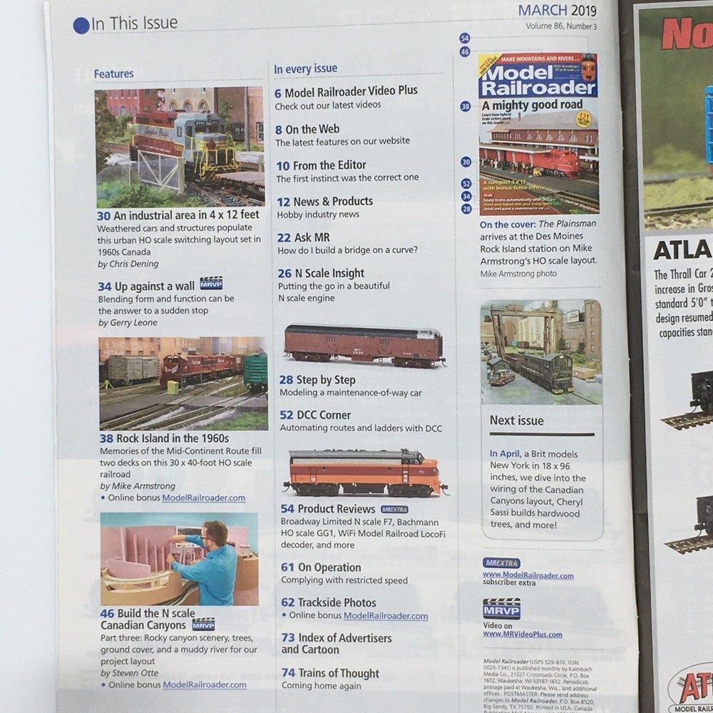 Model Railroader MAR 2019 Hybrid Train Orders DCC Routing Make Mountains Rivers