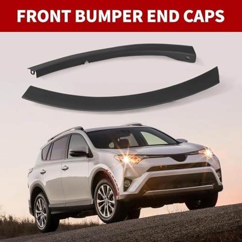 2PCS Front Bumper End Caps Compatible with RAV-Four 2016-2018 Textured Right