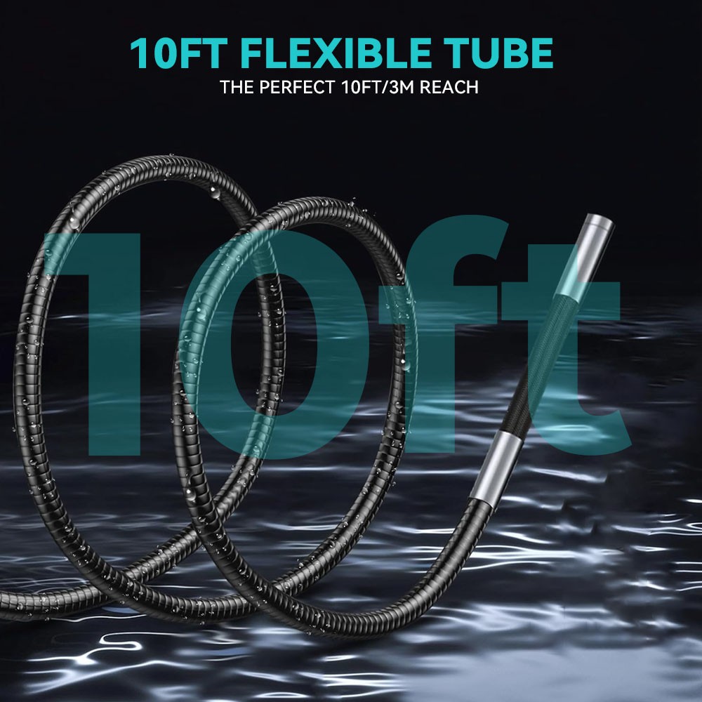 10ft Flexible Cable 360° 2Way Articulating Borescope Endoscope Inspection Camera