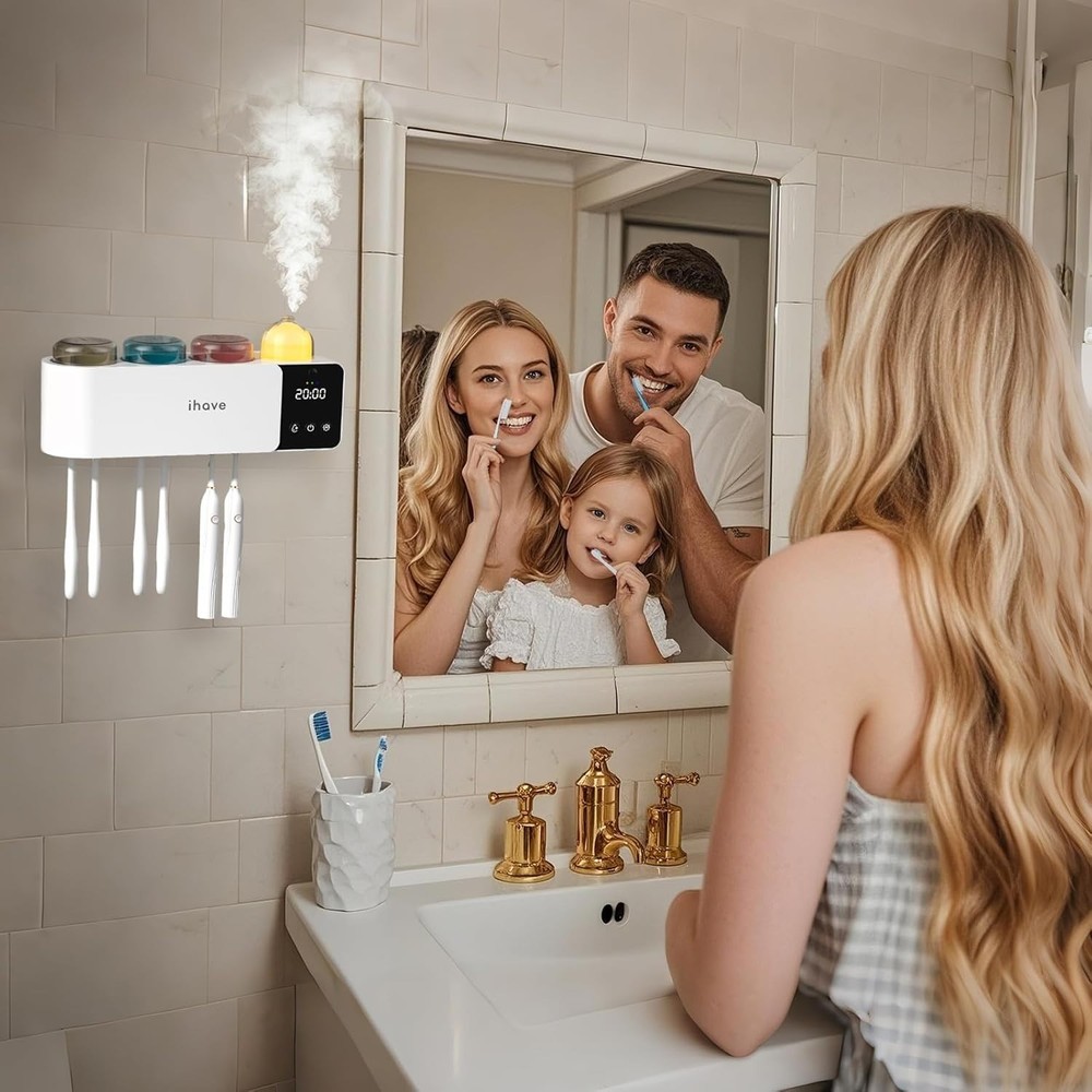 UV Toothbrush Sanitizer & Holder with Aromatherapy Diffuser