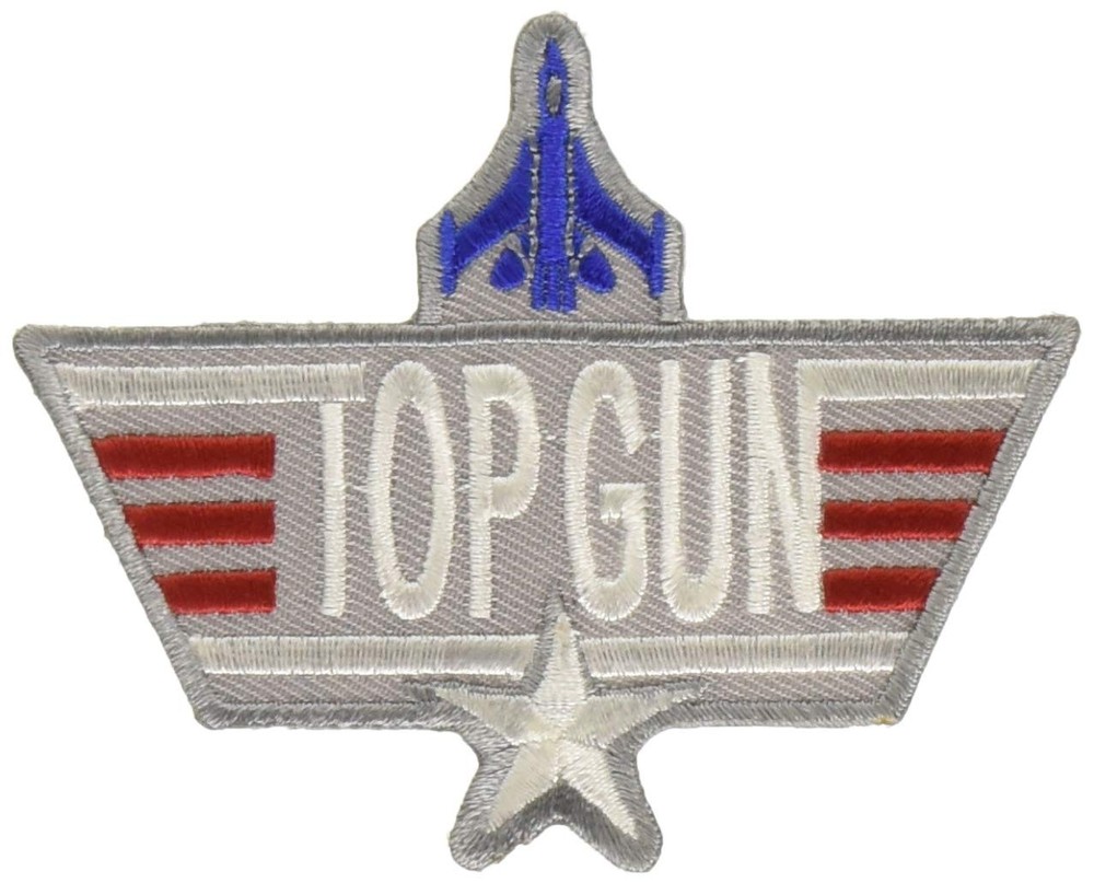 EagleEmblems PM0187 Patch-USN,TOP Gun,Grey (3.5'')