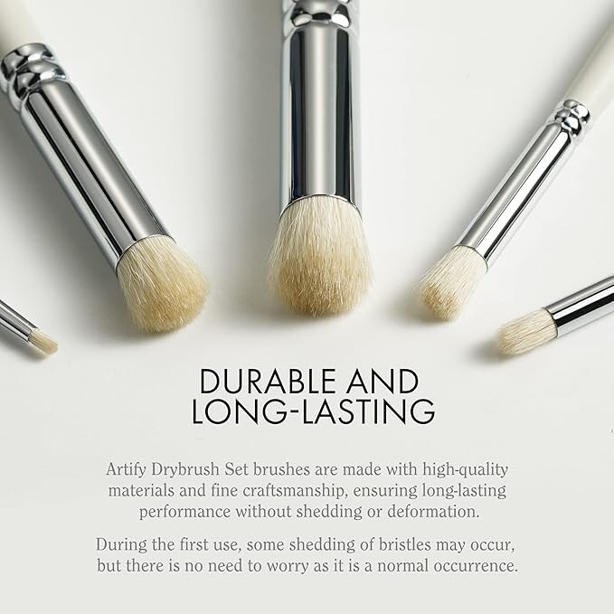 ARTIFY Drybrush Set with Dampening Pad and Brush Soap 5 Sizes Professional Brush