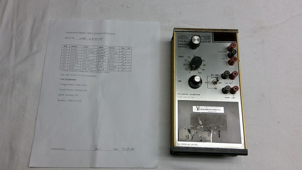 Transmation 1040 Snap-Pack, Tested and calibrated