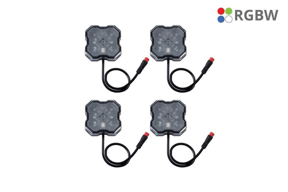 Diode Dynamics RGBW LED Rock Lights (4-Pack) w/Bluetooth Controller Jeep