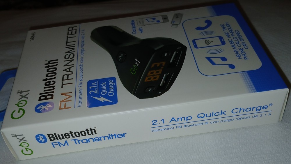 GOXT BLUETOOTH FM TRANSMITTER 18843 2.1A QUICK CHARGE NEW