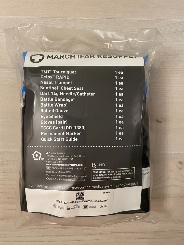 MARCH IFAK RESUPPLY KIT REFILL KIT 2023