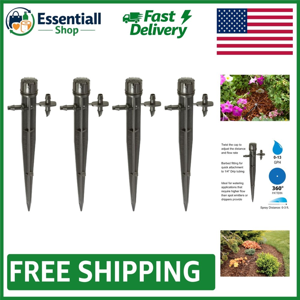 Efficient 360° Micro-Bubbler Drip Irrigation System – 4-Pack Adjustable Spray