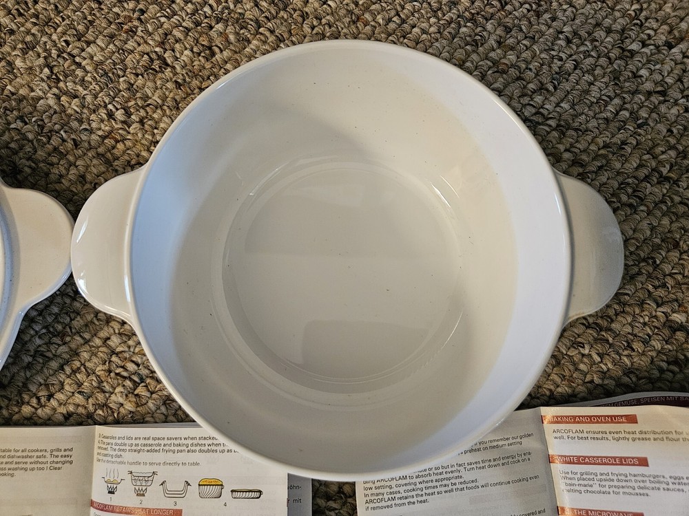 Arcoflam White Casserole Bowl Cookware