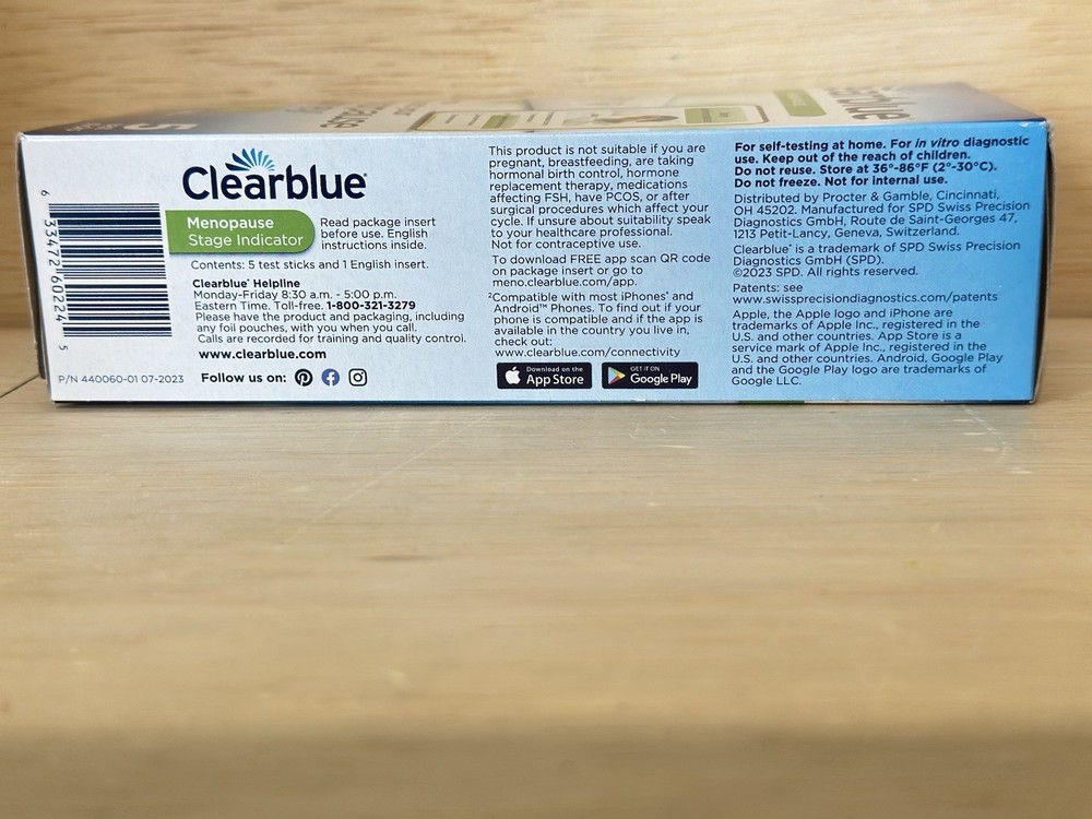 Clearblue Menopause Stage Indicator - 5 Test Sticks Exp 06/26