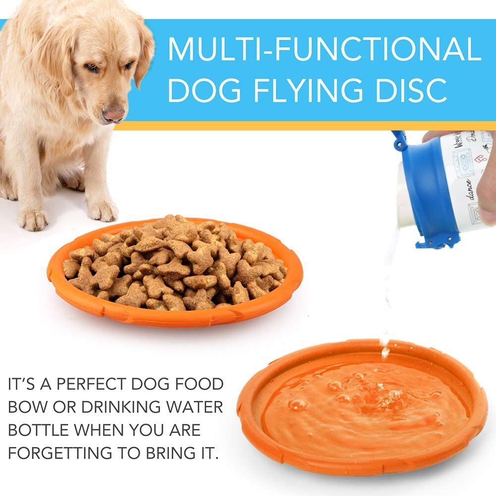 2 PACK Dog Toy Flyer Flexible Durable Frisbee Disc 7'' Chew Fetch Toys Floating