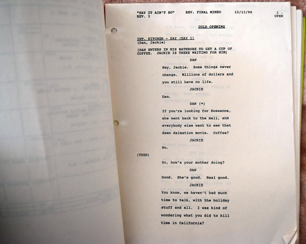 1996 Original Roseanne (Say it Ain't So) Revised Final Mimeo Draft Script