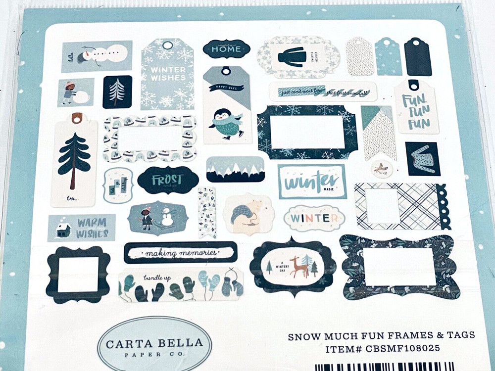 ECHO PARK PAPER CO. CARTA BELLA FRAMES & TAGS SNOW MUCH FUN