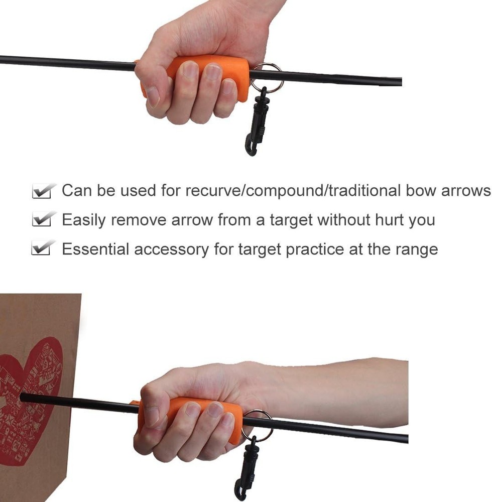 Archery Arrow Puller with Gripper - Essential Target Remover, Orange
