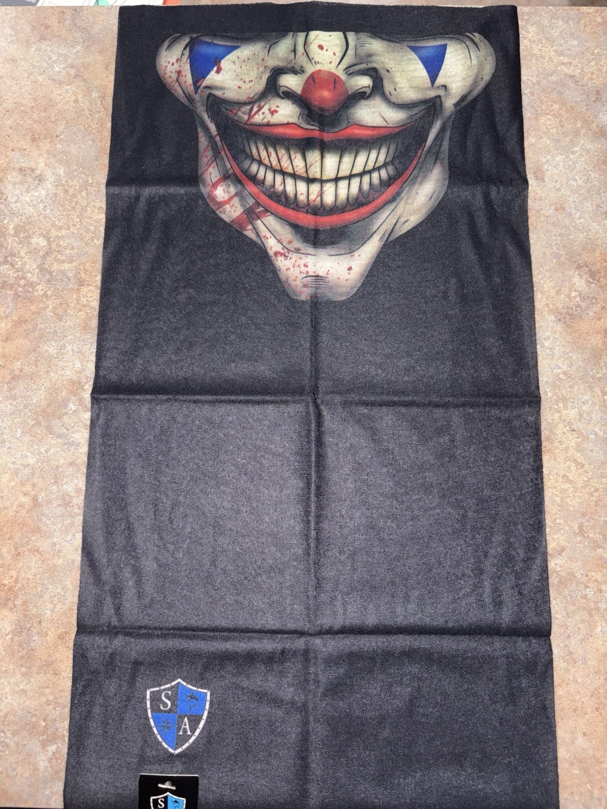 SA Neck Gaiter Face Shield Mr. Jokester Black Multicolor Multi-Way Polyester