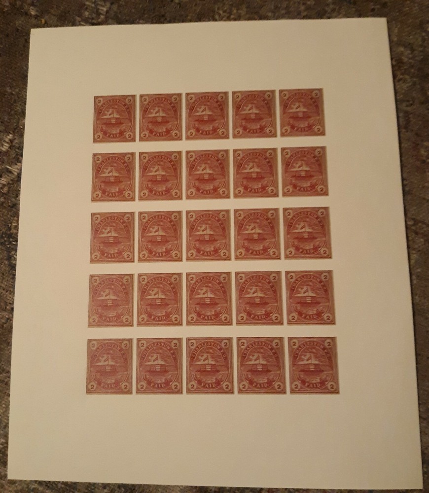 Confederate states Facsimile Die Proof Sheet Lithograph reproduction