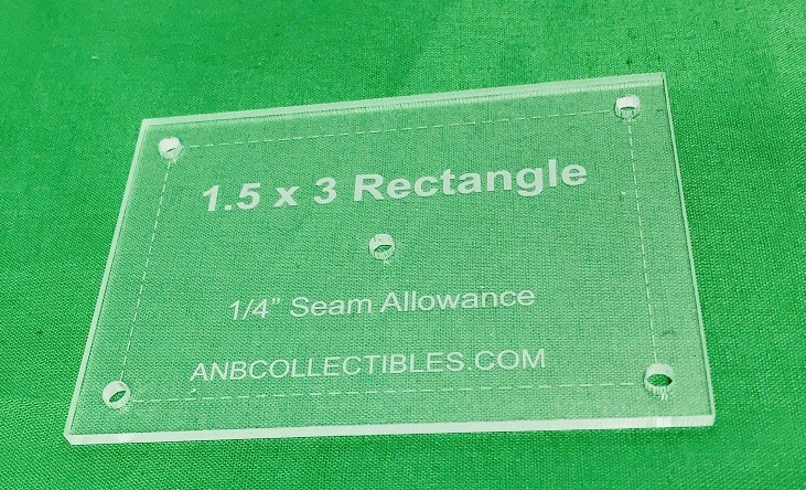 Acrylic 1.5" x 3" Rectangle Quilting Template
