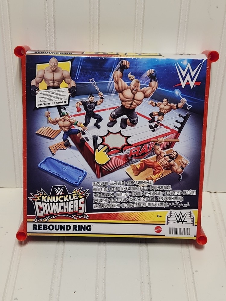 WWE Knuckle Crunchers Rebound Ring With Brock Lesner Figure Mattel Brand New