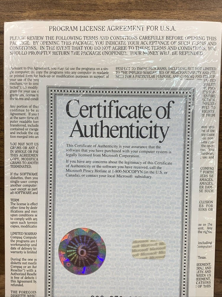 Sealed Microsoft MS-DOS 6 Operating System User Guide Original New W/ COA