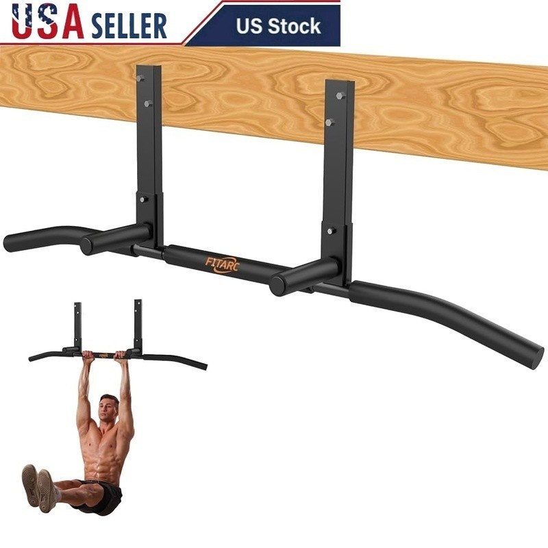 Ceiling Mount Pull Up Bar Sturdy Exercise Equipment Non-Slip Handle Easy Install