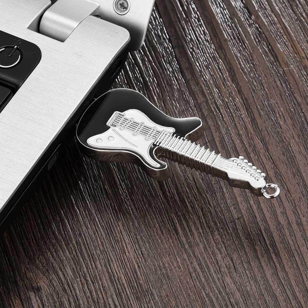 USB Flash Drive, Guitar Shape 64GB USB2.0 USB Memory Stick Date Storage Pendr...
