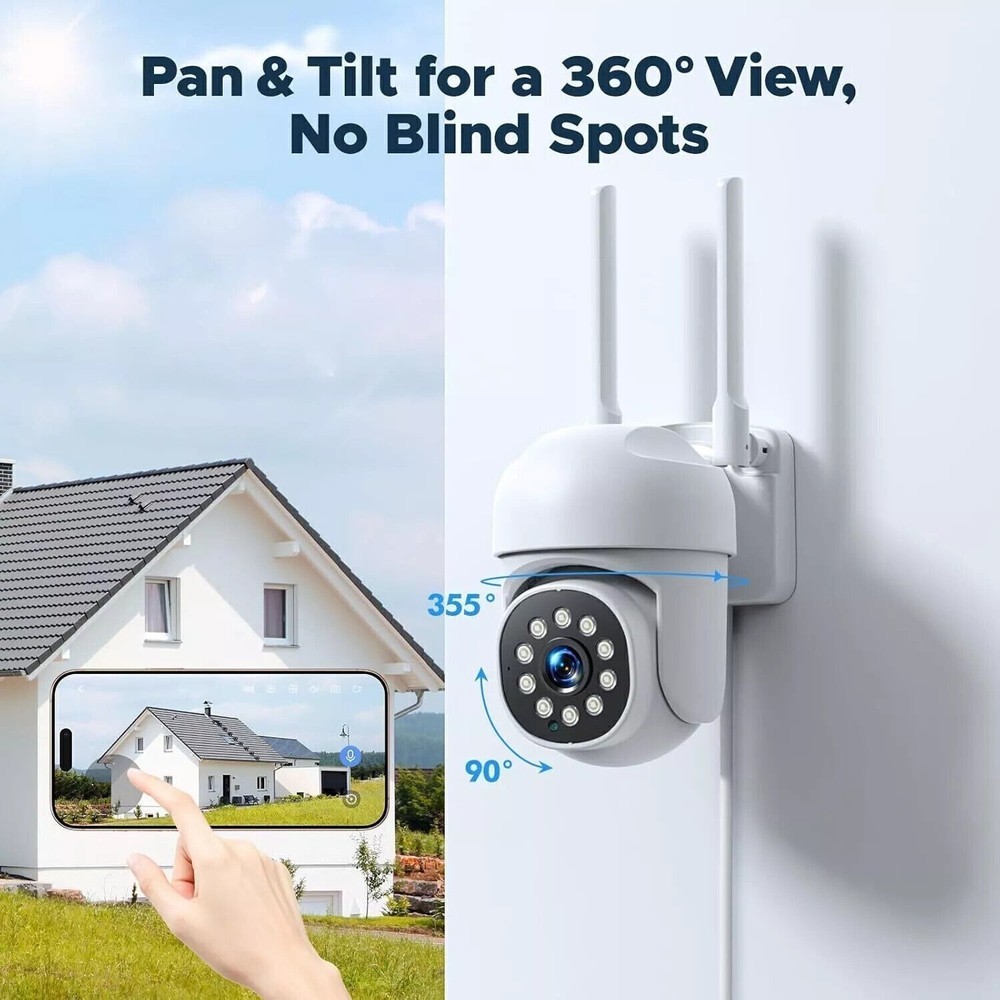 10CH HD Wireless CCTV Security Camera System Kit PT WiFi Camera Night Vision HDD