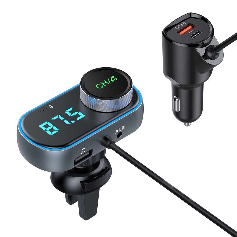 Wireless Bluetooth 5.0 Car FM Transmitter Radio Adapter USB 3.0 Type C Charger