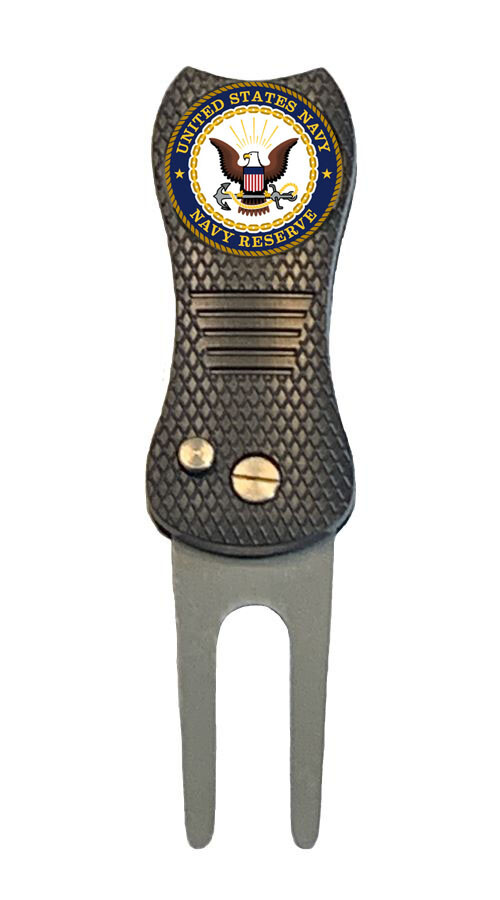 US Navy Reserve Golf Ball Marker + Premium Switchblade Divot Tool