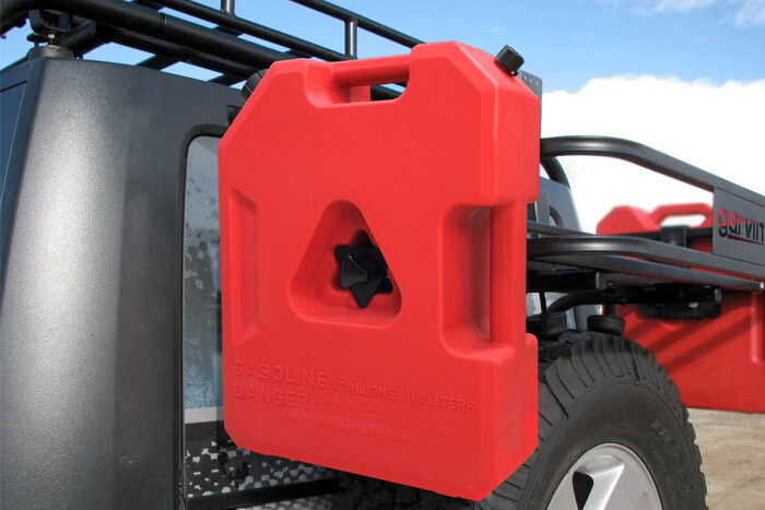 SET OF TWO - 3 Gallon Jerry Gas Cans with Mount Bracket for OVERLAND OFF ROAD