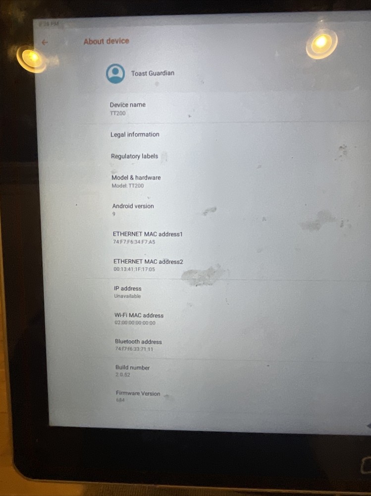 Toast Flex POS Tablet with Tap CC reader, Toast Printer TT200 TP200 Excellent!!!