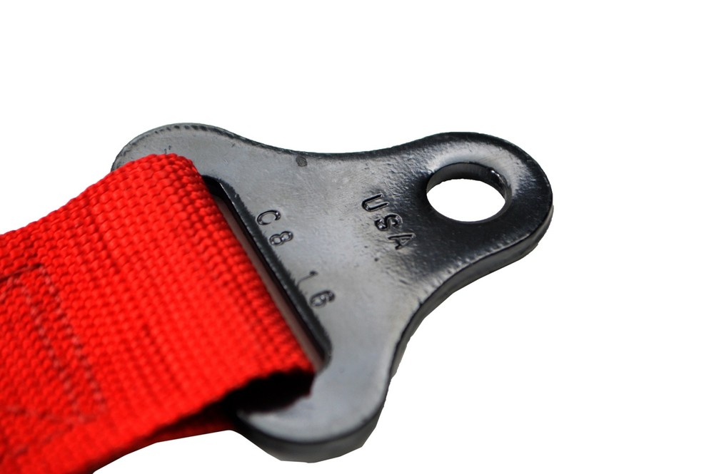 RACERDIRECT 2" LATCH & LINK Y FLOOR MOUNT HARNESS 3 PT PULL UP RED CHECKERBOARD