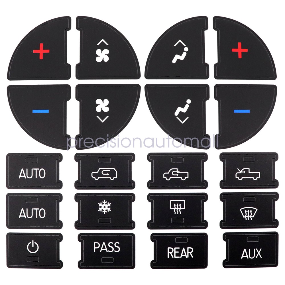 AC Dash Button Repair Kit Decal Stickers Replacement for 2008-2012 Buick Enclave