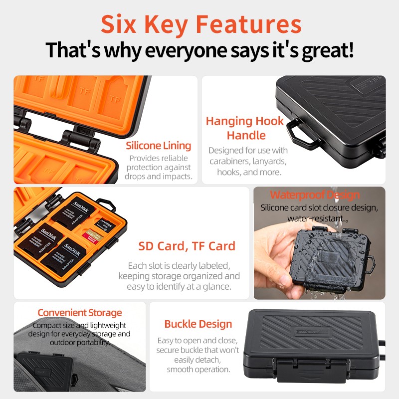 Camera SD TF Card Memory Card Storage Box Waterproof Case for DJI/Insta 360