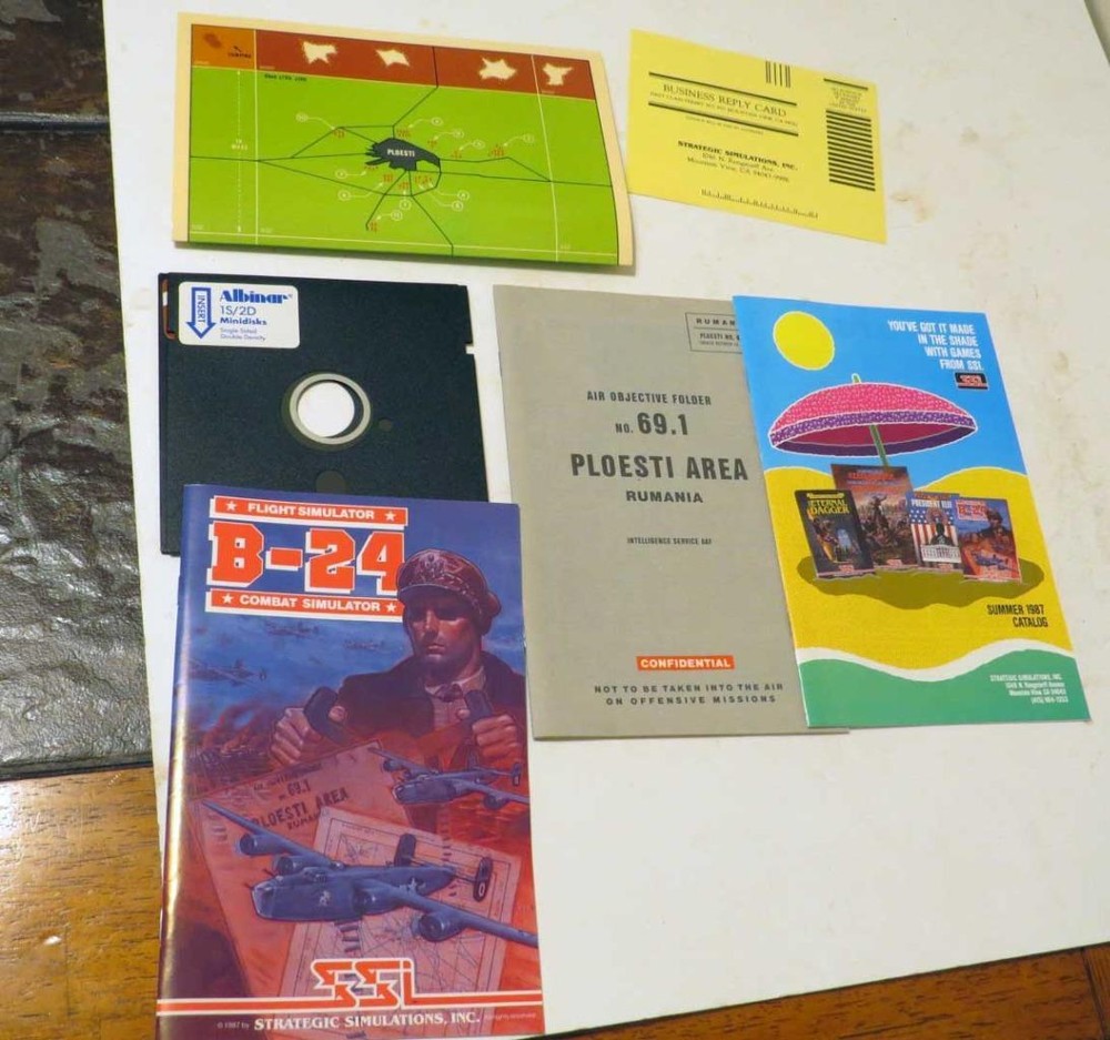 B-24 Flight Simulator Combat Simulator by SSI (1987) Commodore 64/128 Complete