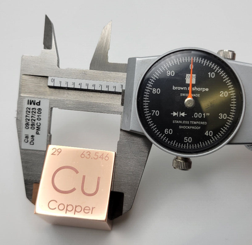 Copper (Cu) Element Cube 99.99% Pure 1"x1"x1" Polished Free Shipping-MADE IN USA