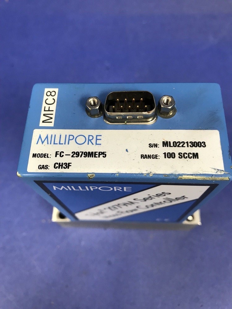 Millipore Tylan 2979M MFC Mass Flow Controller CH3F, 100 SCCM, Block Mount