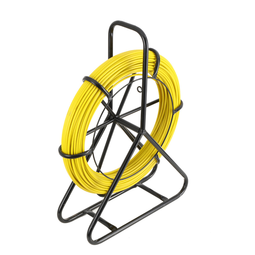 6mm 328ft Fish Tape Puller FiberglassReel Wire Cable Running Duct Rodder