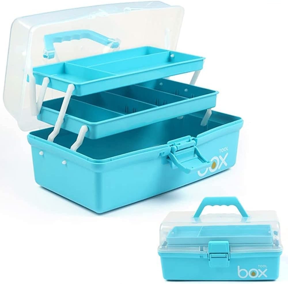 3-Layer Plastic Craft Organizers and Stora, Portable Folding