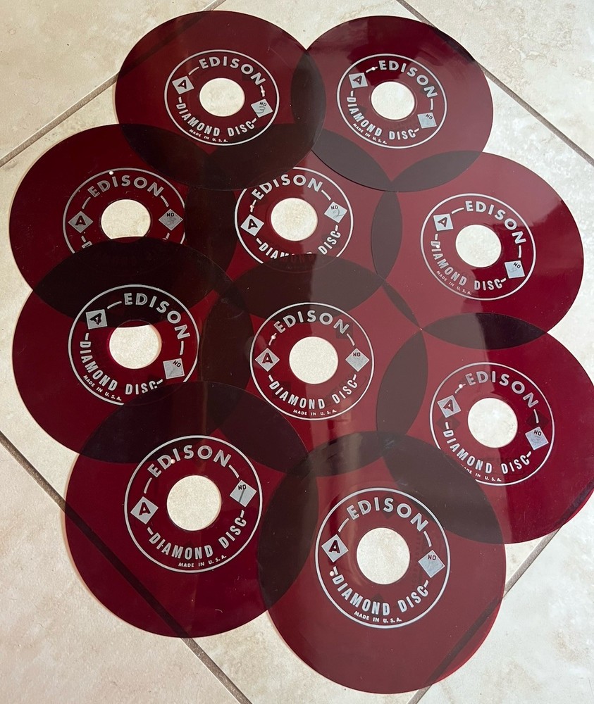 Lot Of 10 Ruby Red Edison Voicewriter Translucent Diamond Discs Untested
