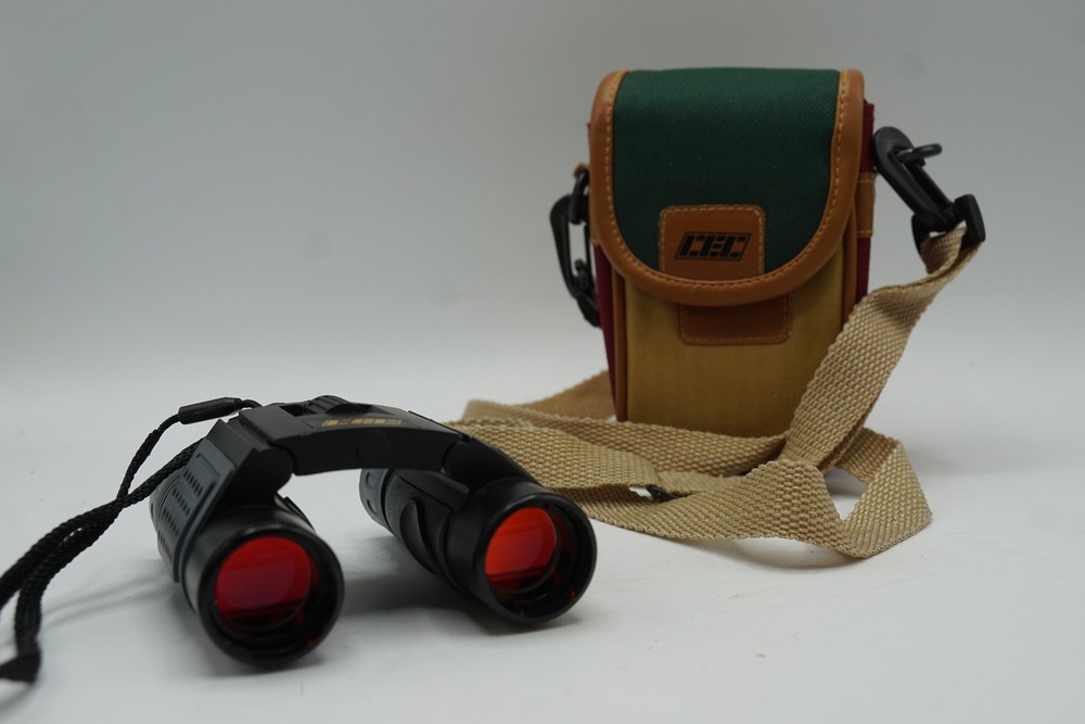 CEC Binocular Case Pouch Bag with Shoulder Strap & 8x22 Compact Binoculars
