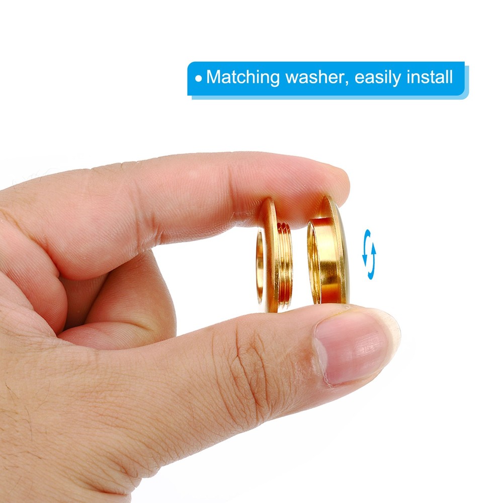 15mm(3/5 Inch) Solid Brass Hole Eyelets, 6 Pcs Arc Surface Grommets, Brass Tone