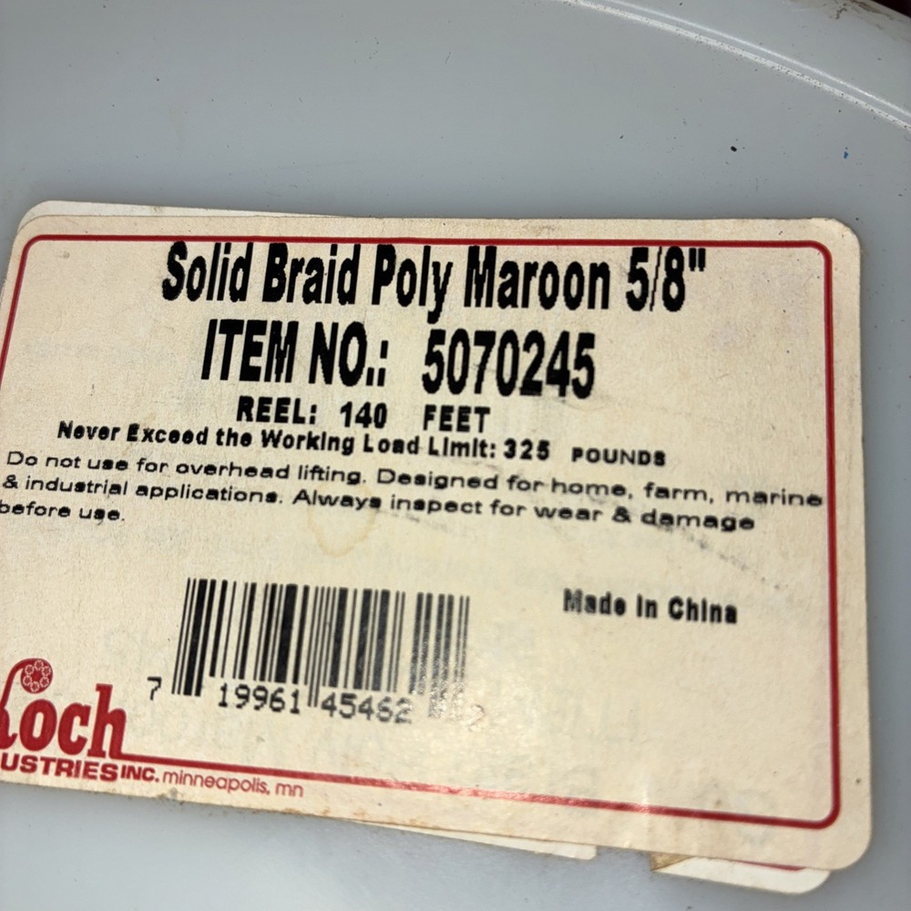 140 Feet Solid Braid 5/8 Poly Cord