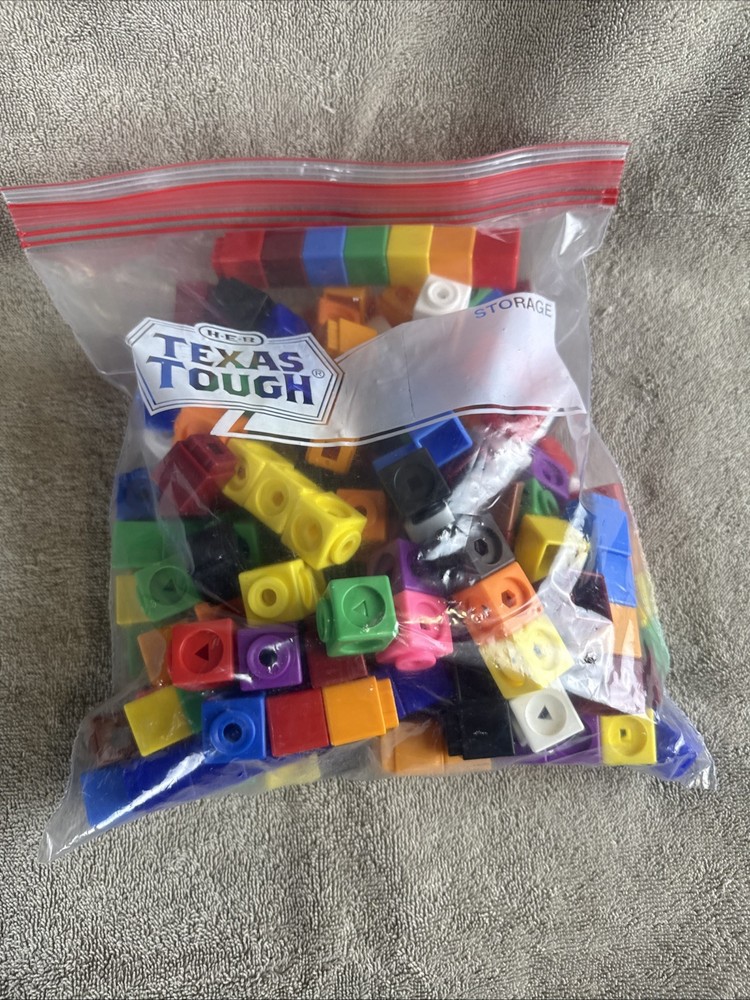 Learning Resources Mathlink Cubes Set 3/4 Gallon Bag Full 2 Different Types
