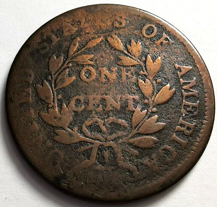 1802 US Draped Bust Large Cent Coin S-230