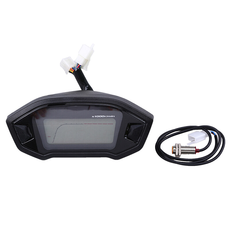 LCD Digital Backlight Odometer Sensor Speedometer Tachometer Gauge Trip Meter