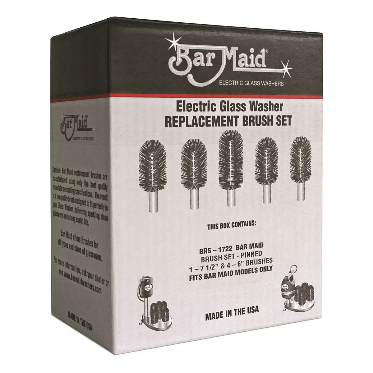 Bar Maid BRS-1722 Standard Replacement Brush Set For BarMaid Glass Washers