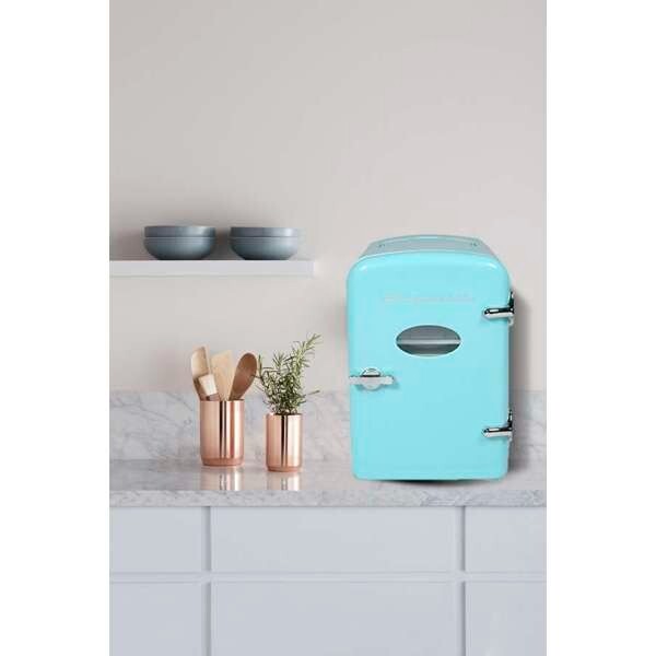 Frigidaire 9-Can Mini Fridge Cooler – 5L Compact Blue Design for Drinks, Snacks