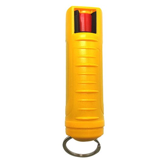 BURN Pepper Spray 1/2oz Keychain Hard Shell Security Safety Lock Case Yellow