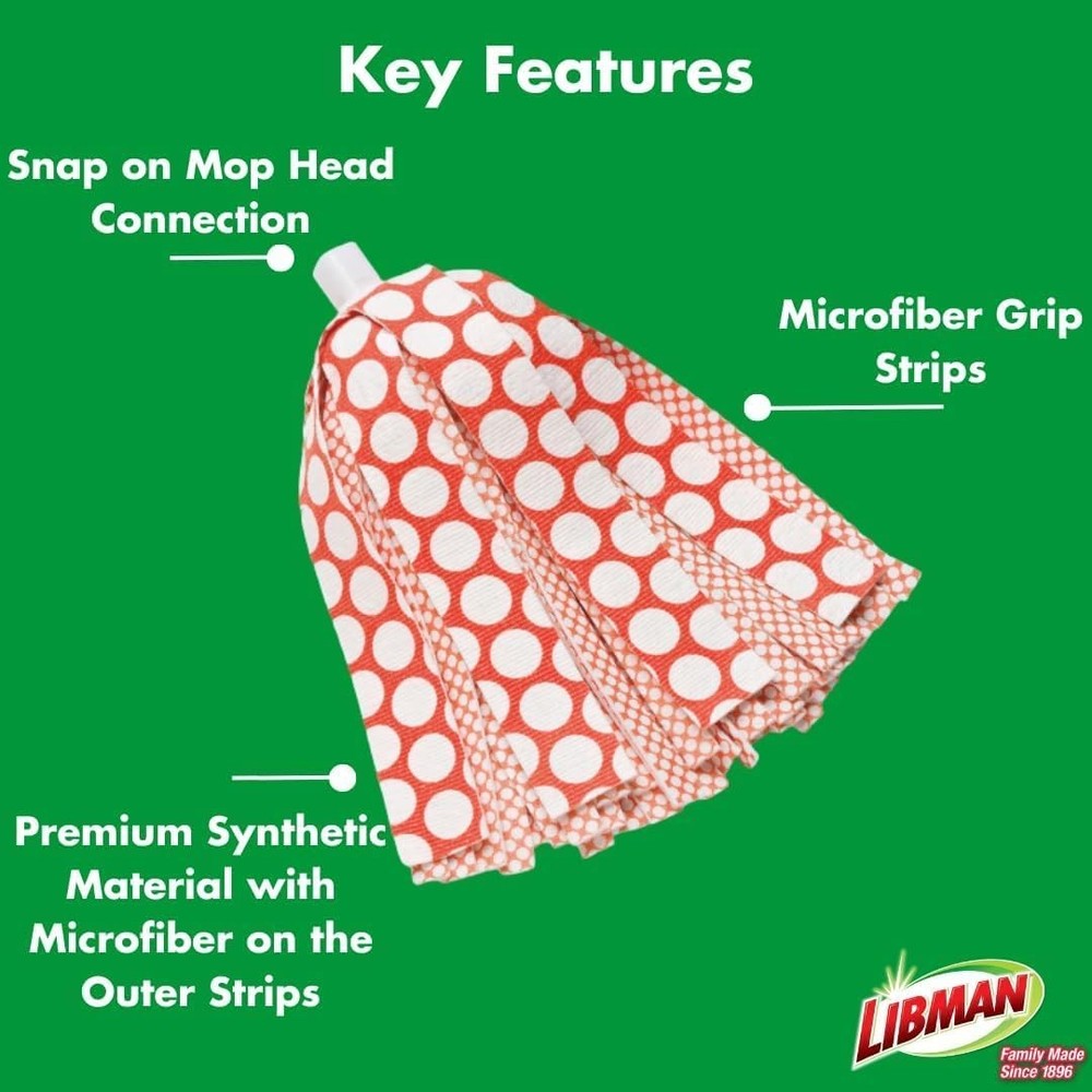 Libman Wonder Mop Head Replacement | Absorbent Microfiber | Self Wringing | B...